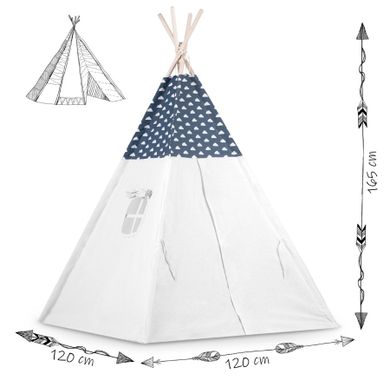 Ricokids, Tipi, namiot dla dzieci, granat, 120-120-160 cm
