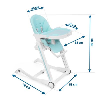 Ricokids, Tugo, krzesełko do karmienia ze stolikiem, bujaczek, niebiesko-biały