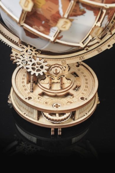 Robotime, Świecący Globus, drewniane puzzle 3D, 180 elementów