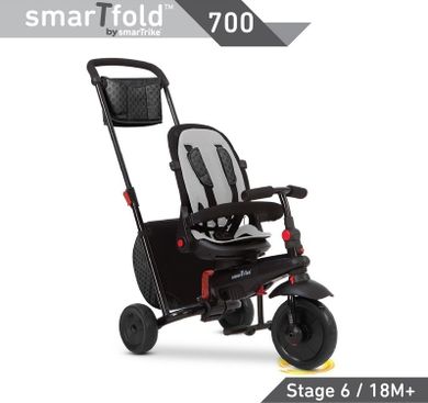Smart Trike, Folding Trike 700 8w1, składany rowerek z funkcją spacerówki, czarny