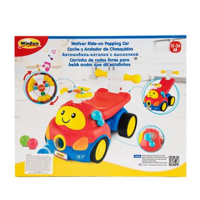 Smily Play, Walker Ride-On Popping Car, chodzik