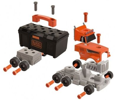Smoby, Black&Decker, ciężarówka z walizką z narzędziami 2w1