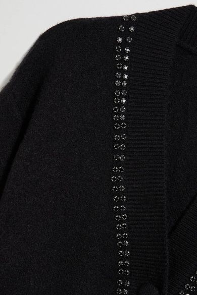 Sweter damski, rozpinany, czarny, Moodo