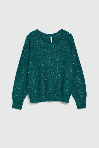 Sweter damski, zielony, Moodo