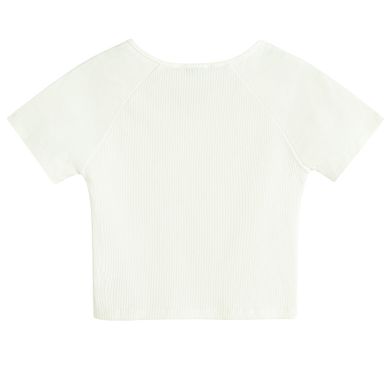 T-shirt prążkowany z domieszką modalu NOWEAR