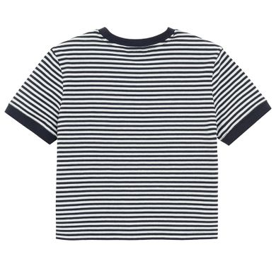 T-shirt z nadrukiem w paski o kroju crop NOWEAR