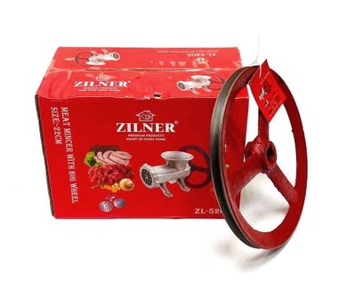 Zilner, maszynka żeliwna do mielenia mięsa #22 z kołem