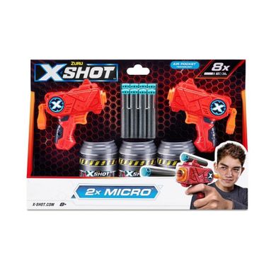 Zuru, X-Shot, Excel Double Micro, zestaw wyrzutni, 3 tarcze, 8 strzałek
