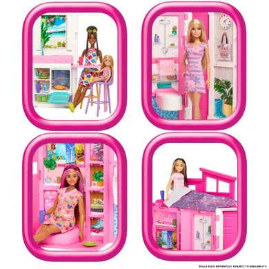 Barbie Fashionistas, przytulny domek dla lalek z akcesoriami, zestaw bez lalek