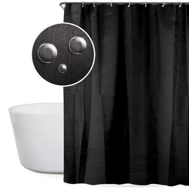 Bathroom Solutions, zasłona prysznicowa, czarna, 180-180 cm