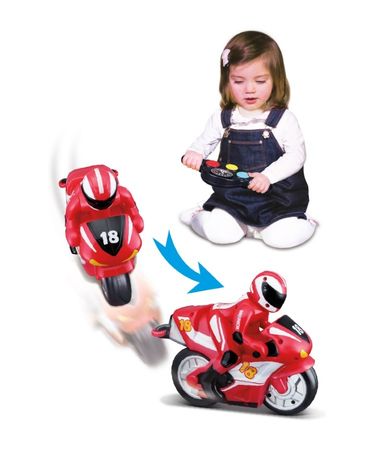 Bburago, motocykl zdalnie sterowany z figurką, czerwony