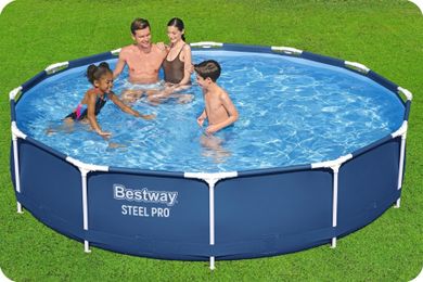Bestway, basen ogrodowy stelażowy, zestaw 7w1, 366-76 cm