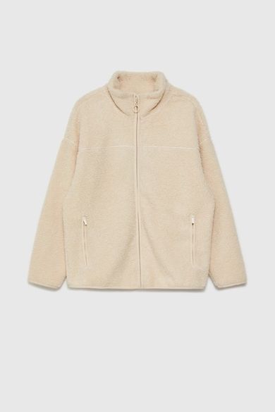 Bluza damska, rozpinana, beżowa, Moodo