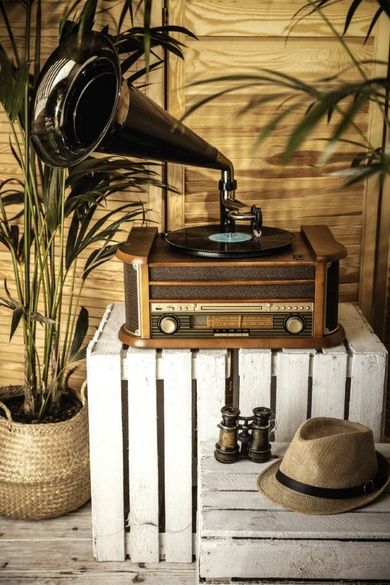 Camry, gramofon z tubą z CD/MP3/USB/nagrywaniem
