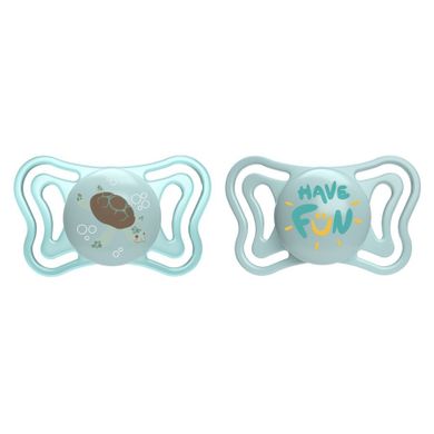 Chicco, Physioforma Light, smoczek uspokajający, silikonowy, niebieski, 6-16 m, 2 szt.