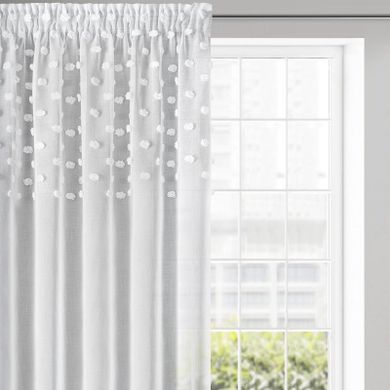 Eurofirany, zasłona gotowa D91 Stella na taśmie, 140-270 cm, biały