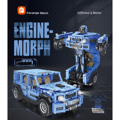 Forange, Engine-Morph, samochód 2w1, klocki konstrukcyjne, 968 elementów