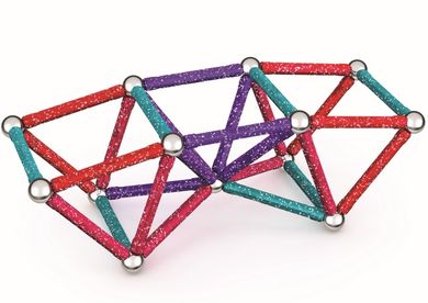 Geomag, Glitter Recycled, konstrukcyjne klocki magnetyczne, 60 elementów