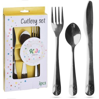 Kids Collection, sztućce stalowe, dla dzieci, pelikan, 3 szt.