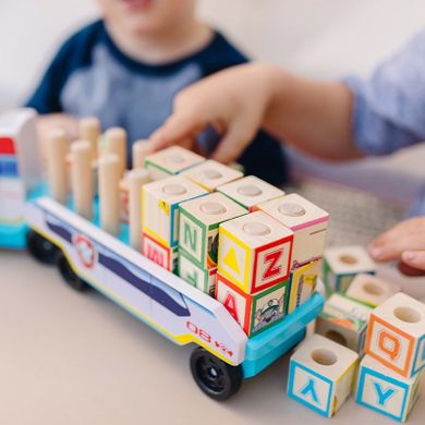 Melissa & Doug, Psi Patrol, ciężarówka, drewniany pojazd z klockami