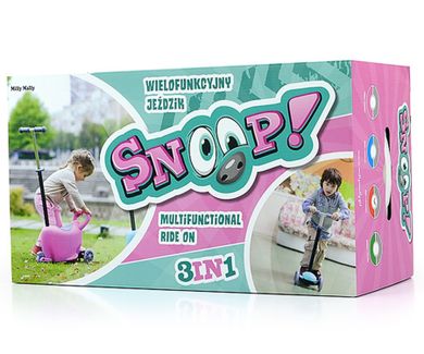 Milly Mally, Snoop! 3w1, hulajnoga-jeździk, zielony