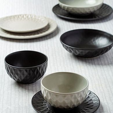 NAVA, talerz ceramiczny, obiadowy głęboki, Soho Classic, szary, 20 cm, 1 l