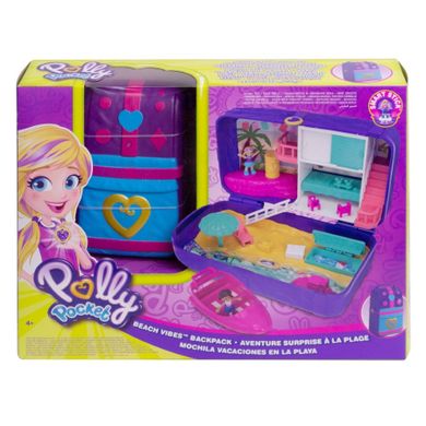 Polly Pocket, plaża w plecaku, zestaw z laleczkami i akcesoriami