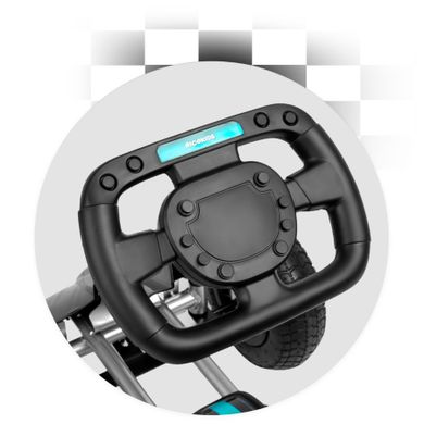 Ricokids, gokart dziecięcy na pedały, czarny, do 30 kg, RK-591