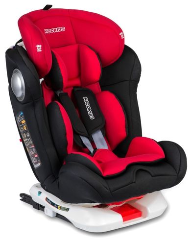 Ricokids, Spinway Pro, fotelik samochodowy, isofix, 0-36 kg, czerwony