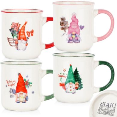 Siaki Collection, kubki świąteczne, porcelanowe, 200 ml, 4 szt.