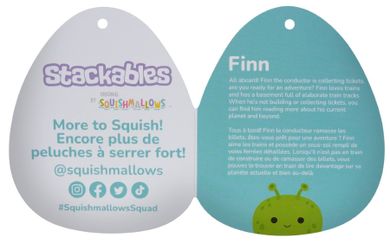 Squishmallows, Stackables, Finn Green Alien, ufoludek, maskotka, 30 cm