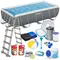 Bestway, basen stelażowy z pompą filtrującą i akcesoriami, kwadratowy, 404-201-100 cm, zestaw 18w1