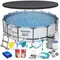 Bestway, basen stelażowy z pompą filtrującą i akcesoriami, okrągły, 107-457 cm, zestaw 18w1
