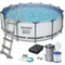 Bestway, basen stelażowy z pompą filtrującą i akcesoriami, okrągły, 122-457 cm, zestaw 11w1