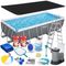 Bestway, basen stelażowy z pompą filtrującą i automatycznym dozownikiem chemii, prostokątny, 549-274-122 cm, zestaw 17w1