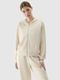 Bluza damska z kapturem, rozpinana, ecru, 4F