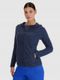 Bluza damska z kapturem, rozpinana, granatowa, Primaloft Active, 4F
