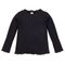 Bluzka dziewczęca z długim rękawem, prążkowana, czarna, Pinokio