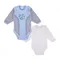 Body chłopięce z długim rękawem, niebieskie, białe, zestaw, 2 szt., Tup Tup