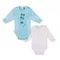 Body chłopięce z długim rękawem, turkusowe, białe, zestaw, 2 szt., Tup Tup