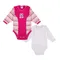 Body dziewczęce z długim rękawem, białe, ciemnoróżowe, zestaw, 2 szt., Tup Tup