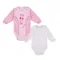 Body dziewczęce z długim rękawem, białe, różowe, zestaw, 2 szt., Tup Tup