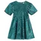 Cool Club, Sukienka dziewczęca z krótkim rękawem, welurowa, zielona