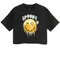 Cool Club, T-shirt dziewczęcy, crop top, czarny, SmileyWorld