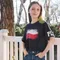 Cool Club, T-shirt dziewczęcy, crop top, granatowy