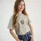 Cool Club, T-shirt dziewczęcy, crop top, khaki, Harry Potter