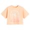 Cool Club, T-shirt dziewczęcy, crop top, pomarańczowy