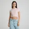 Crop top prążkowany z domieszką modalu NOWEAR