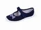Kapcie dziewczęce, granatowe, skórzana wkładka, Nazo