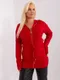 Kardigan damski z kapturem, plus size, czerwony, P-M